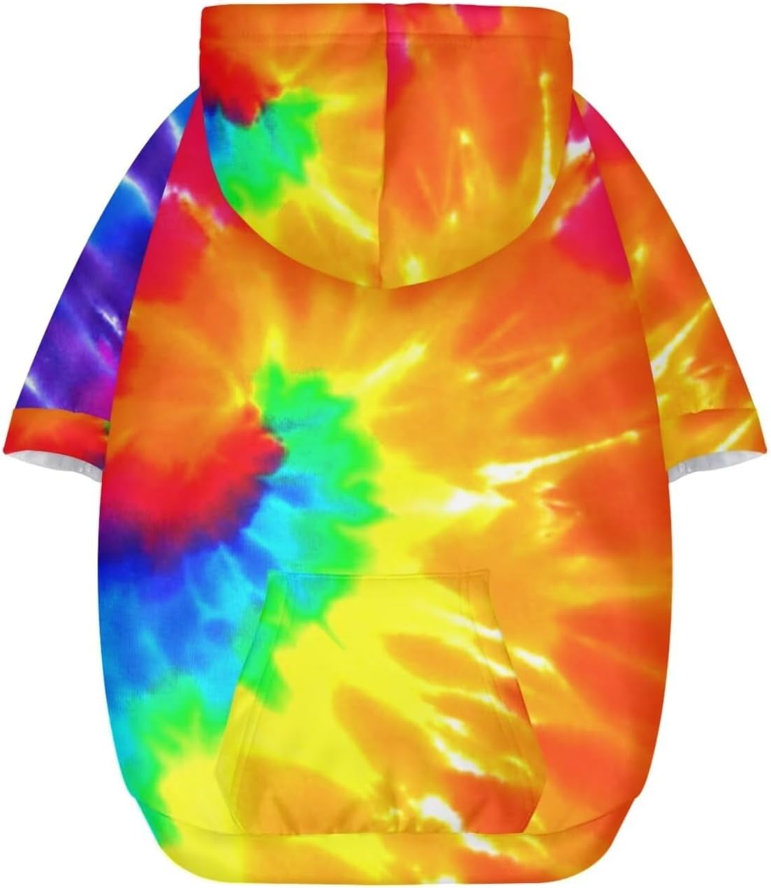 Dog Hoodie Dog Sweaters with Hat, Tie-Dye Rainbow Soft and Warm Dog Sweater for Small Medium Large Dogs Cats Shirt - M